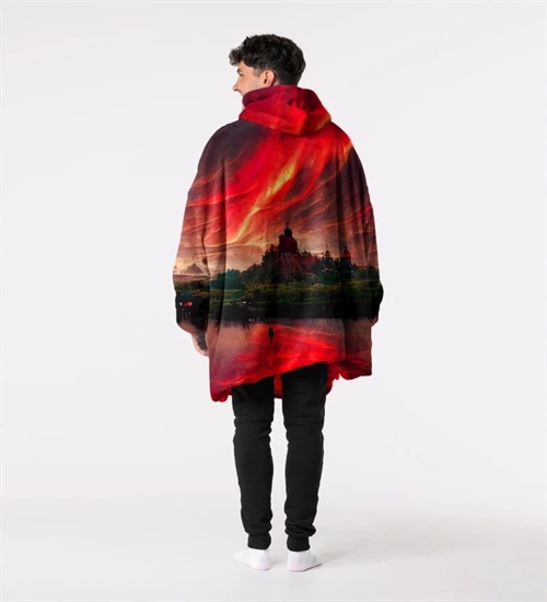 Huggie - Red Fantasy Sky - Giant Blanket Hoodie